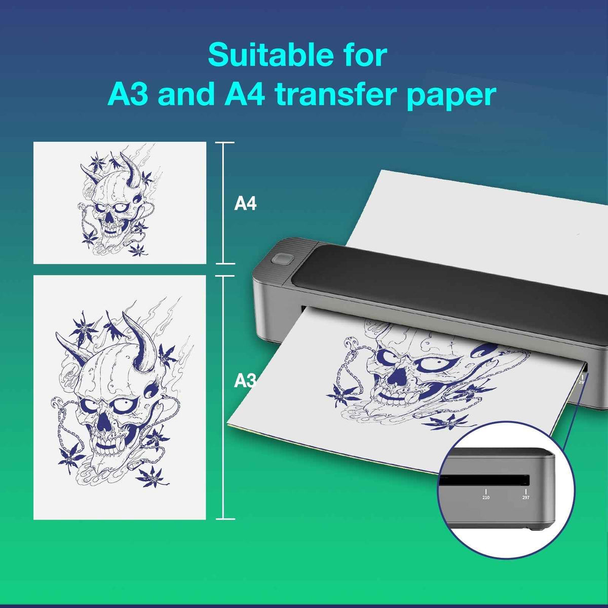 MAST® Upgraded A3 Bluetooth Tattoo Stencil Printer Portable Tattoo Transfer Machine for Large-Scale Tattoo Stencil