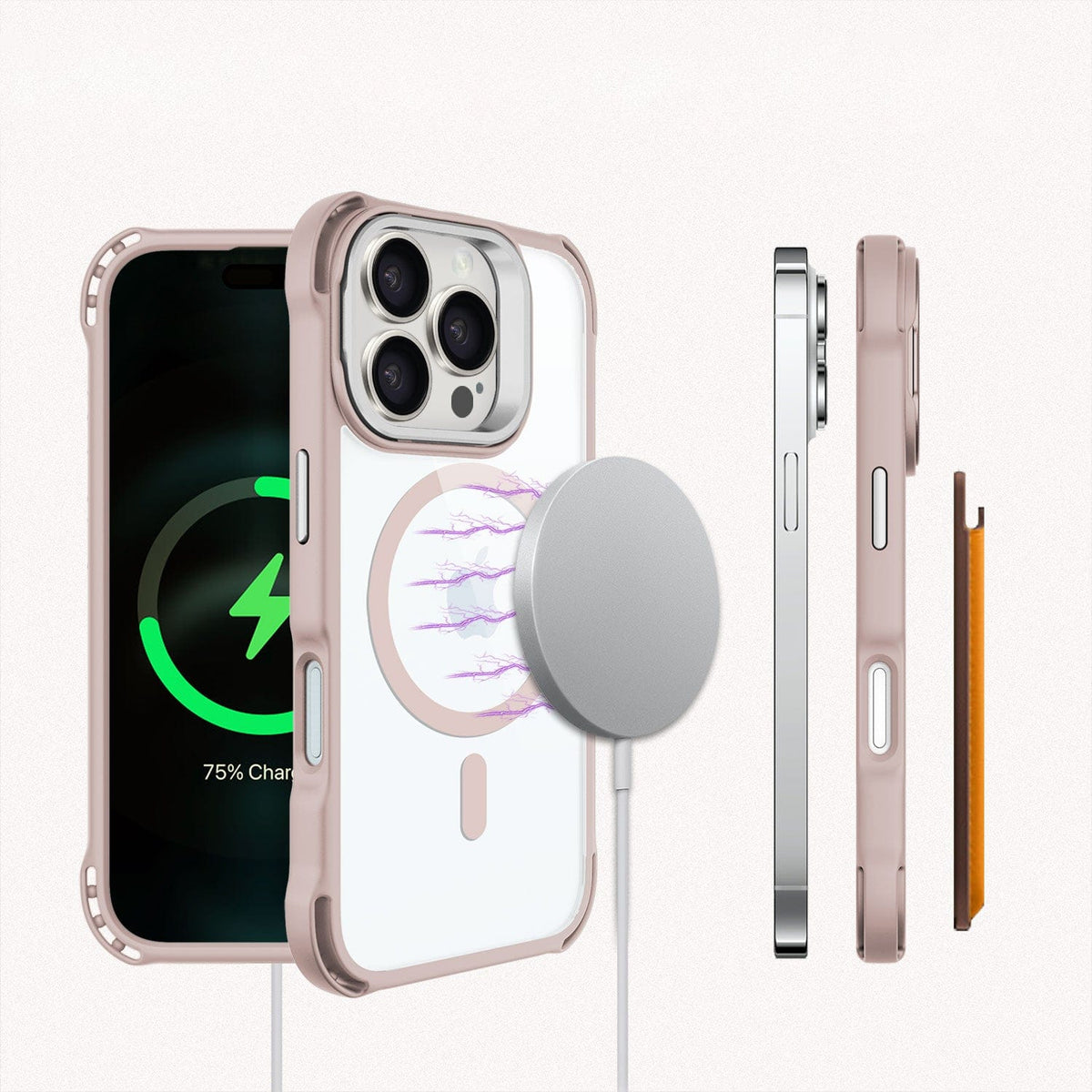 Funda Transparente con Soporte para iPhone 16 Pro - Antideslizante, Resistente, MagSafe | Serie Venture