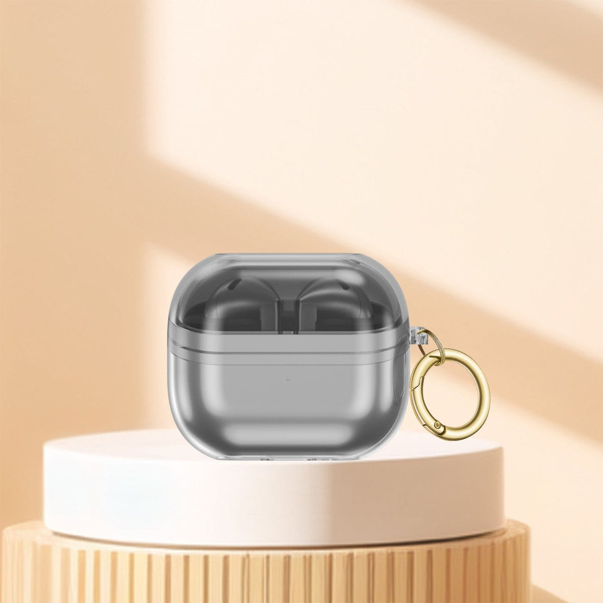 Estuche para Samsung Galaxy Buds3, Buds3 Pro y Buds3 FE - Transparente con mosquetón | Serie Venture