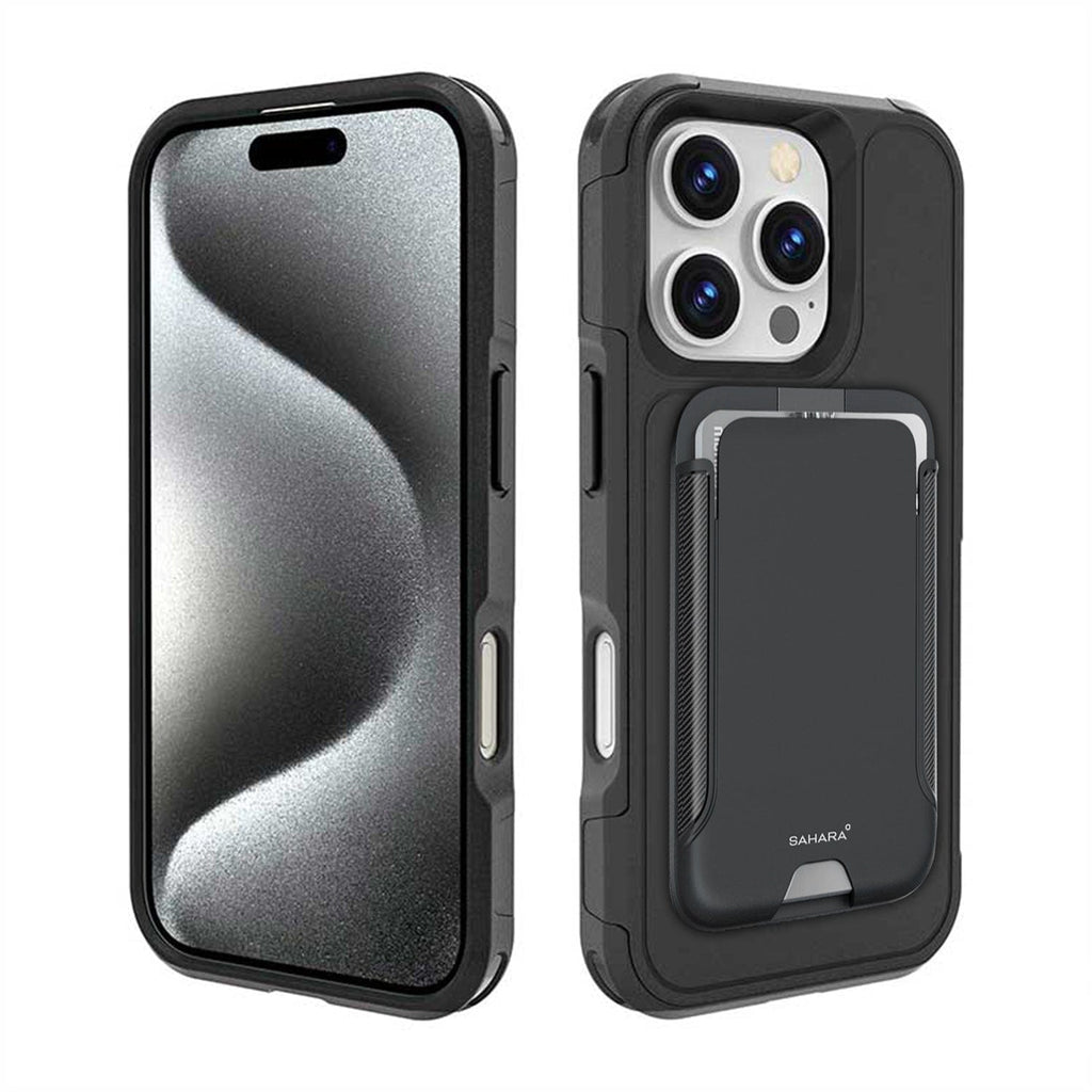 Funda Cartera Resistente para iPhone 16 Pro Max con Soporte - MagSafe, Tarjetero | Serie Raider