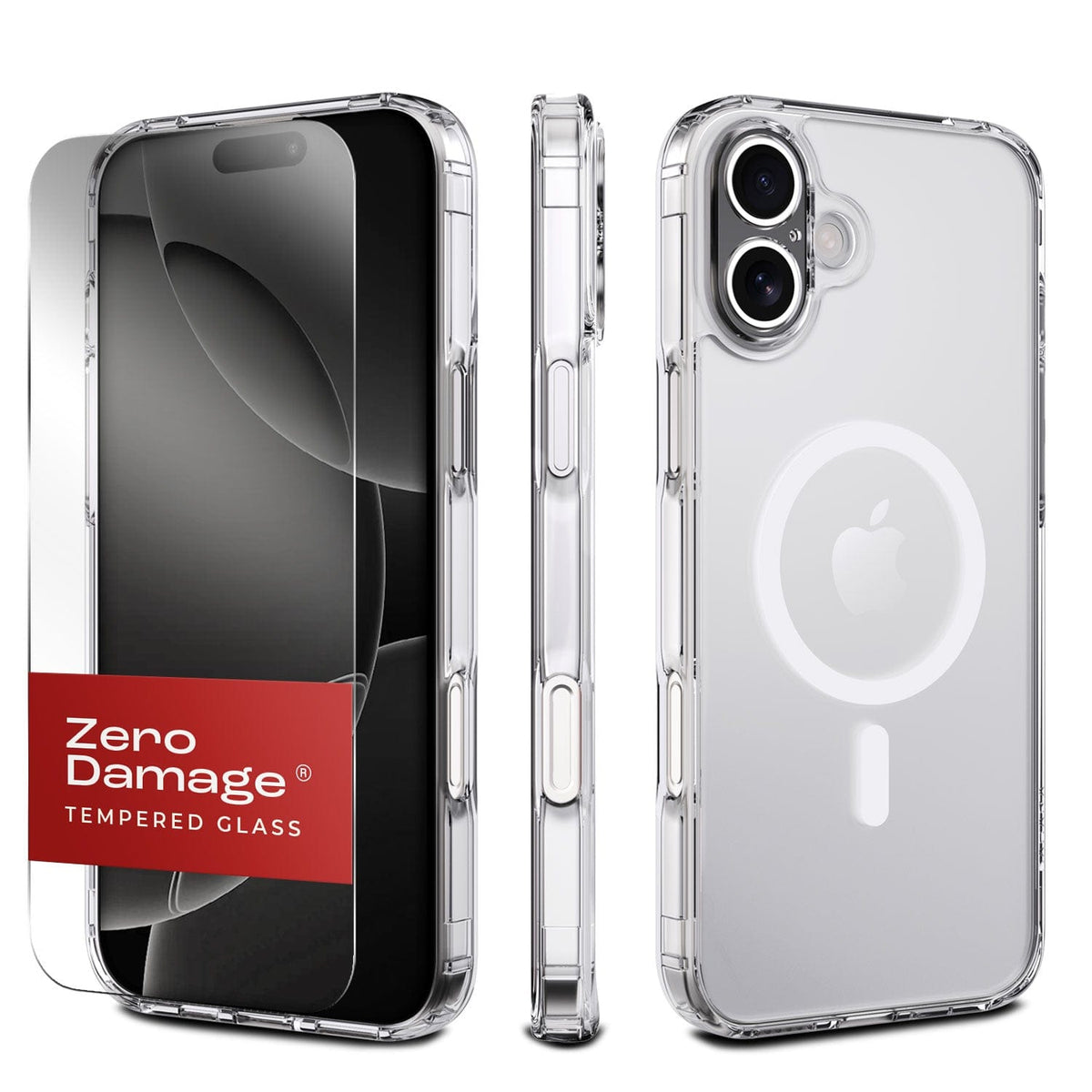iPhone 16 Plus Funda Transparente y Protector de Pantalla - Protección Reforzada, MagSafe | Serie Clásica