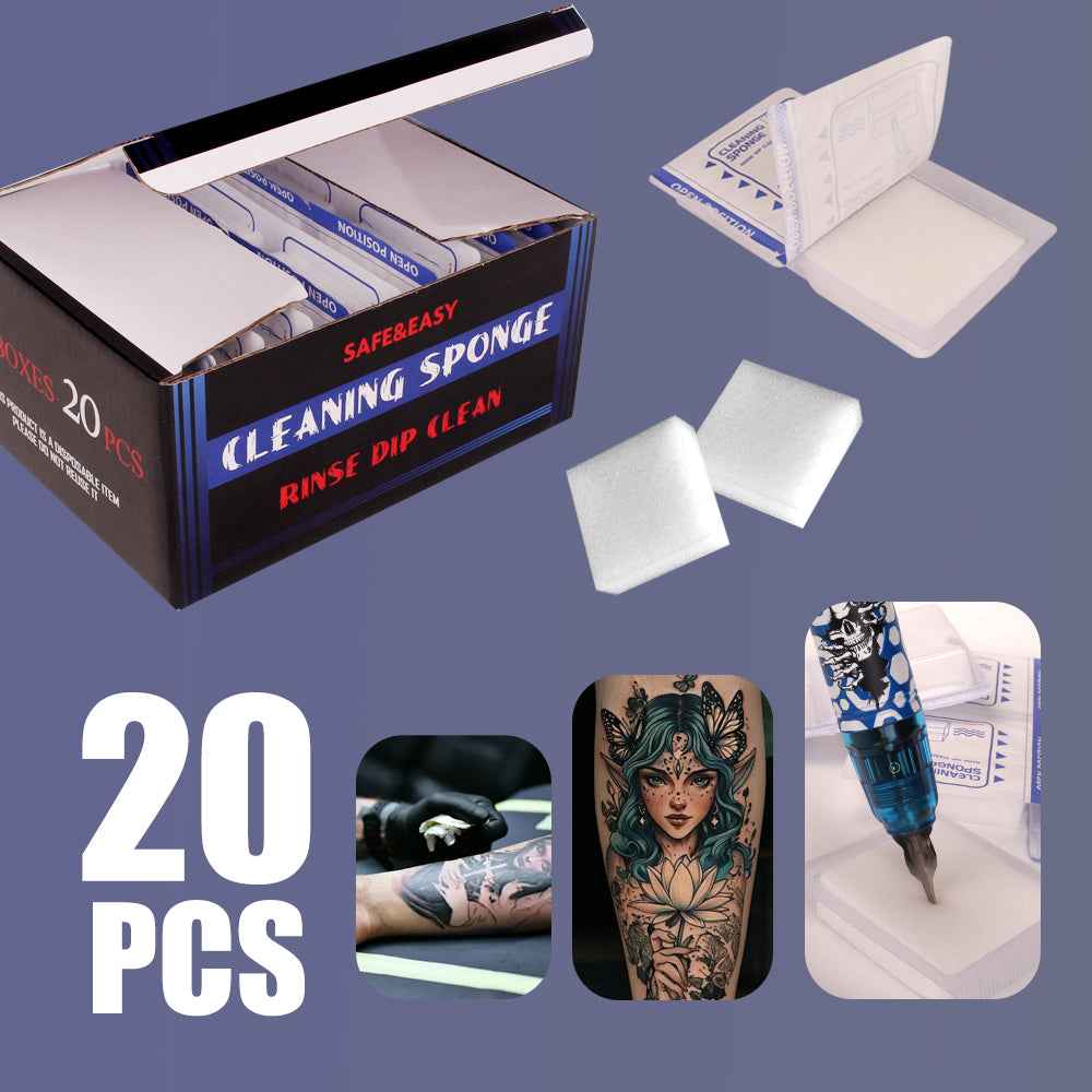 Tattoo Dip Foam - 20Pcs Dip Cups Rinse Caps Tip Rinse Dip Clean Professional Cartridge Dip Foam Cleaning