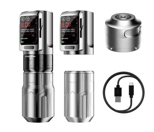 POSEIDON-S-LUXE DUAL POWER TATTOO PEN SET – WIRELESS FREEDOM MEETS WIRED PRECISION