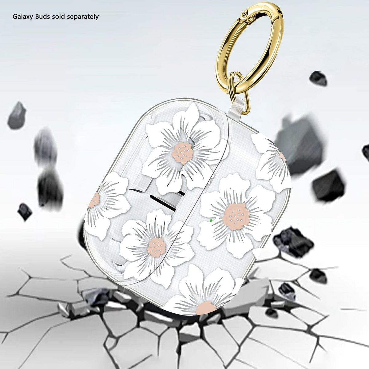 Estuche para Samsung Galaxy Buds3, Buds3 Pro y Buds3 FE - Transparente con mosquetón | Serie Venture