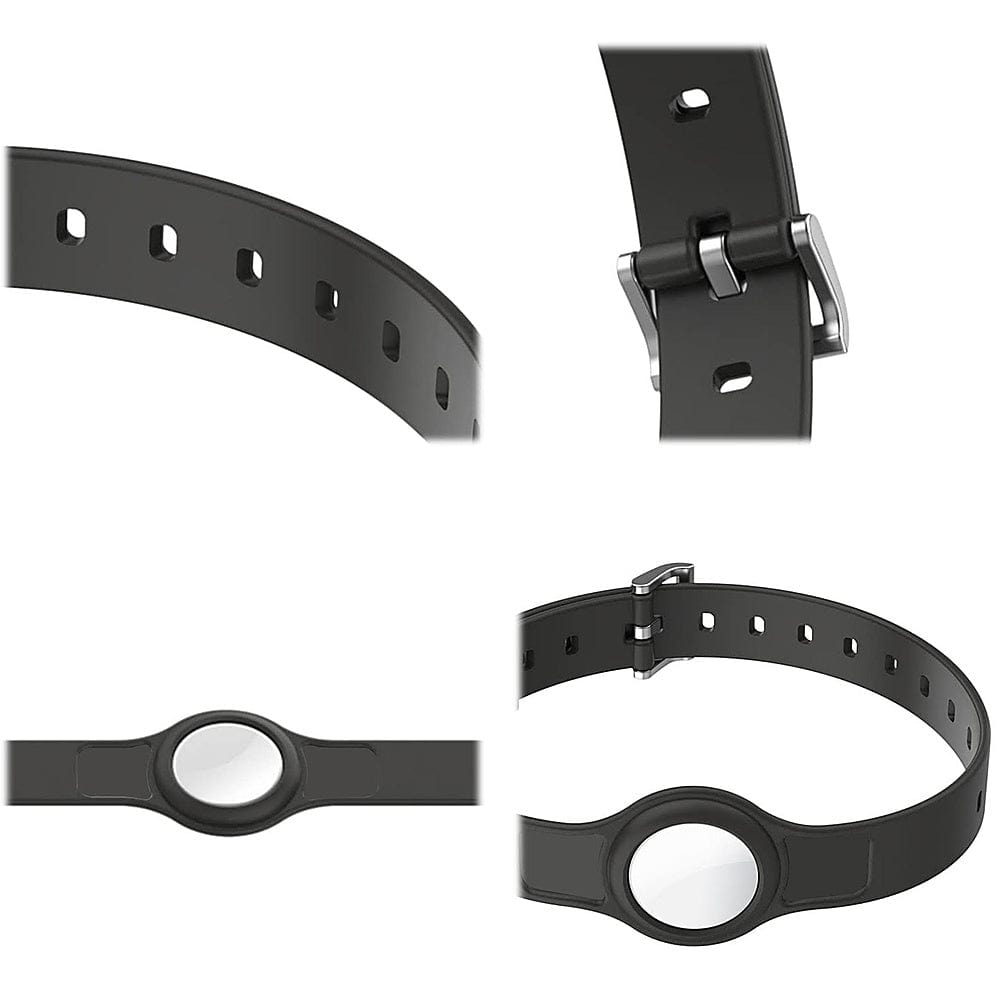 Collar de silicona negro ajustable para perros de tamaño pequeño a mediano (paquete de 2) - Apple AirTag