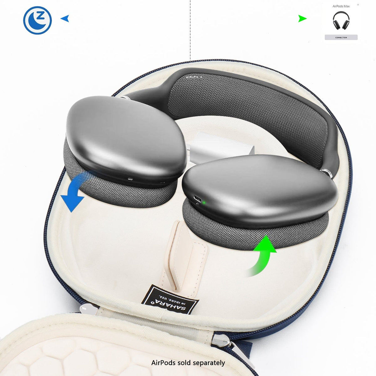 AirPods Max Case - Travel Carry, Hard Shell, Accessory Storage | Classic Series