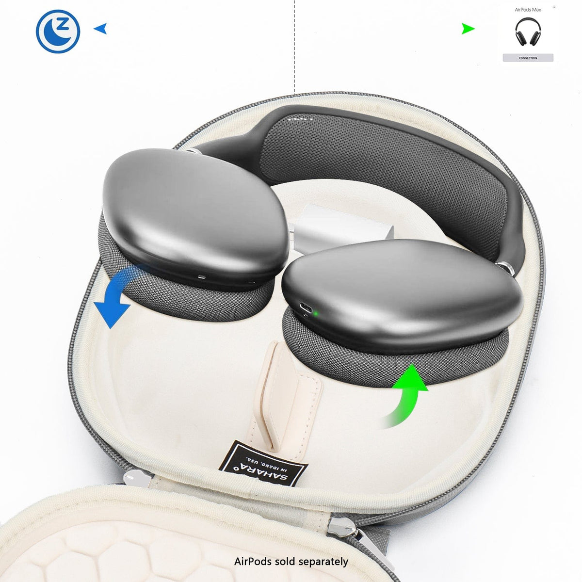 AirPods Max Case - Travel Carry, Hard Shell, Accessory Storage | Classic Series
