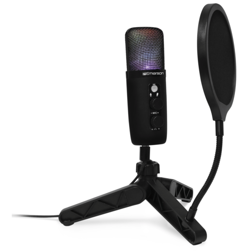 Emerson USB Gaming and Streaming Condenser Microphone with LED - Electrifick Wants