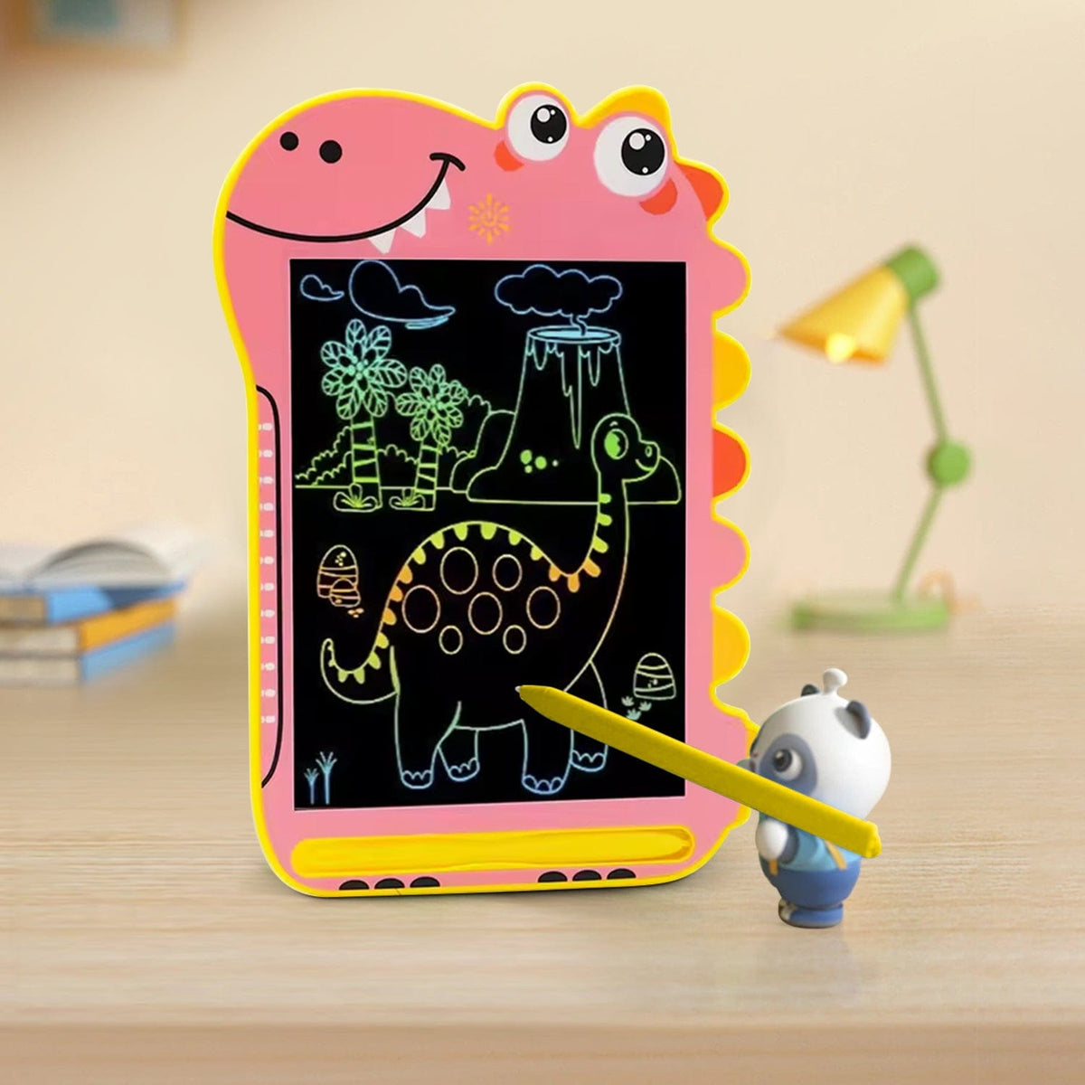 LCD Writing Kids Tablet 8.5" - Dinosaur Color Display, One-Click Erase