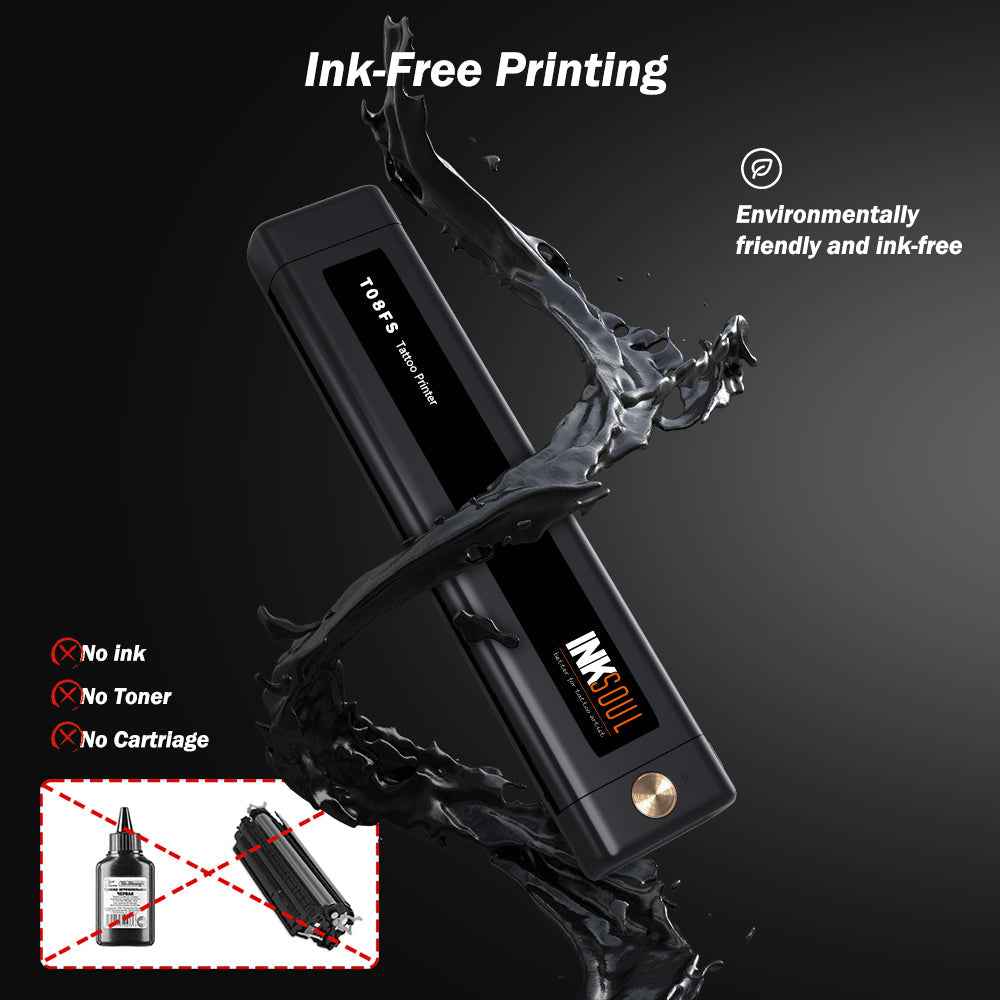 INKSOUL® T08FS Wireless Tattoo Transfer Stencil Printer-Can print shadows