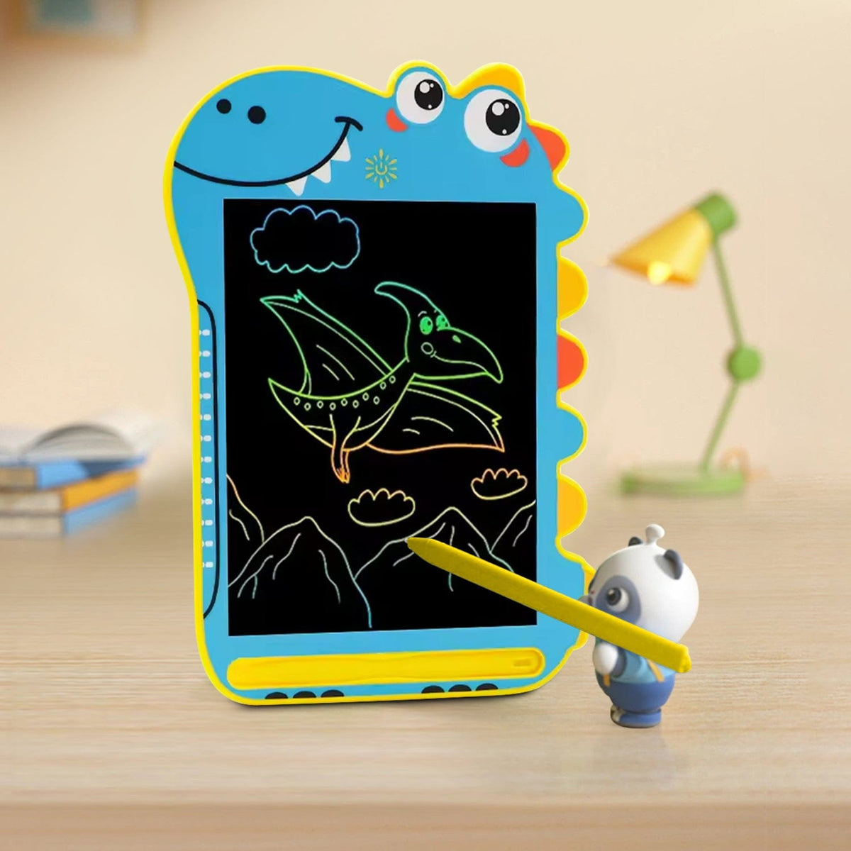 LCD Writing Kids Tablet 8.5" - Dinosaur Color Display, One-Click Erase
