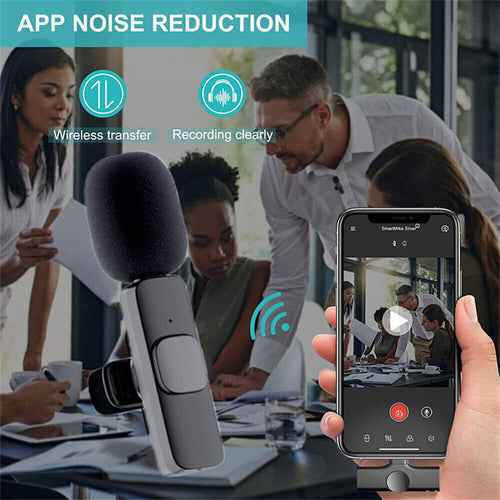 Lavalier Microphone Wireless Audio Video Recording Mini Mic For