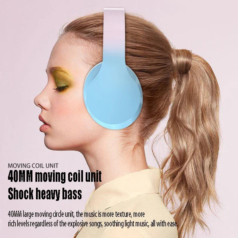 Auriculares inalámbricos DR56 con Bluetooth para niños, clase de juegos en línea, llamadas, auriculares para E-sports, nuevo degradado.