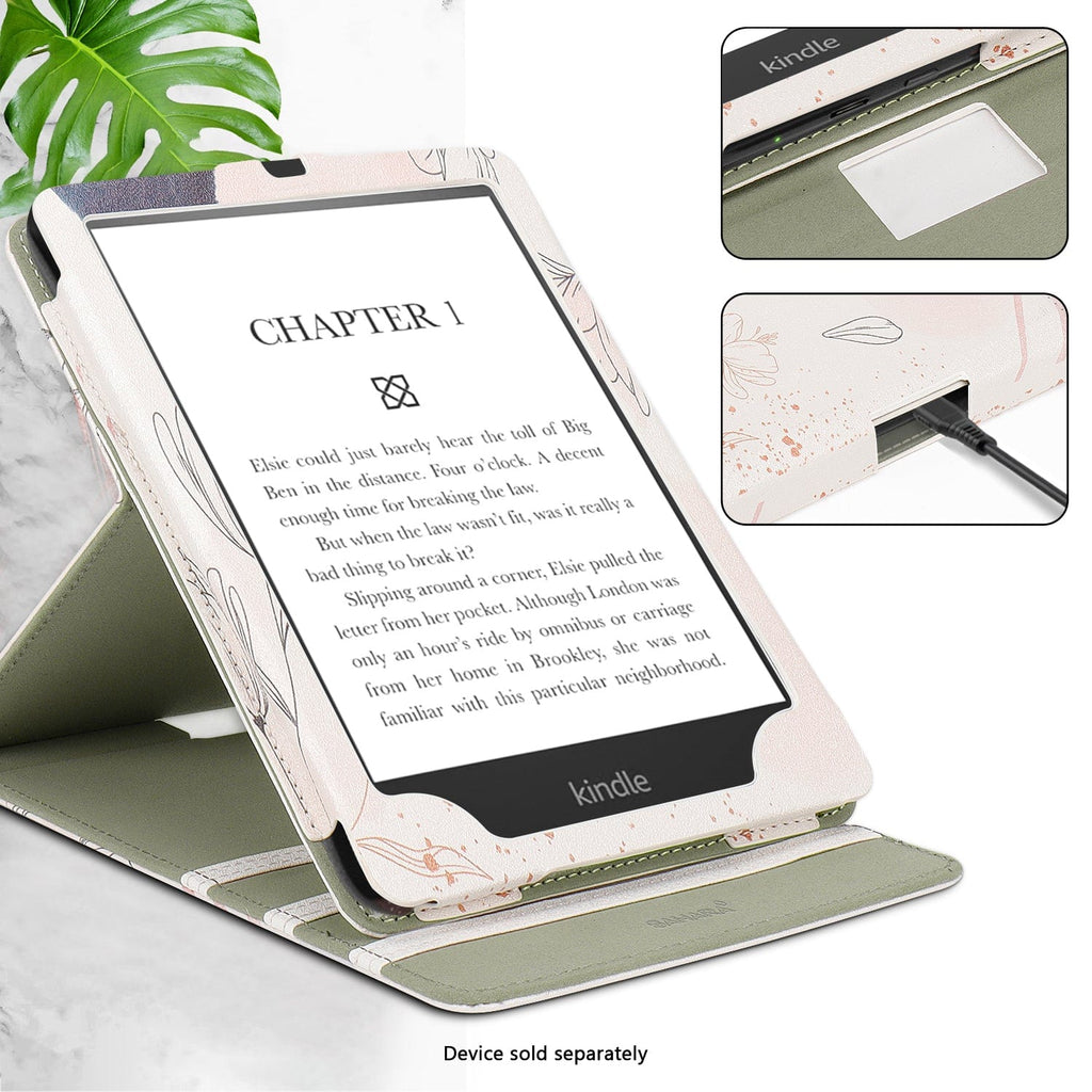 Amazon Kindle Paperwhite (2024) y funda Colorsoft - Folio vertical, soporte | Serie Indy