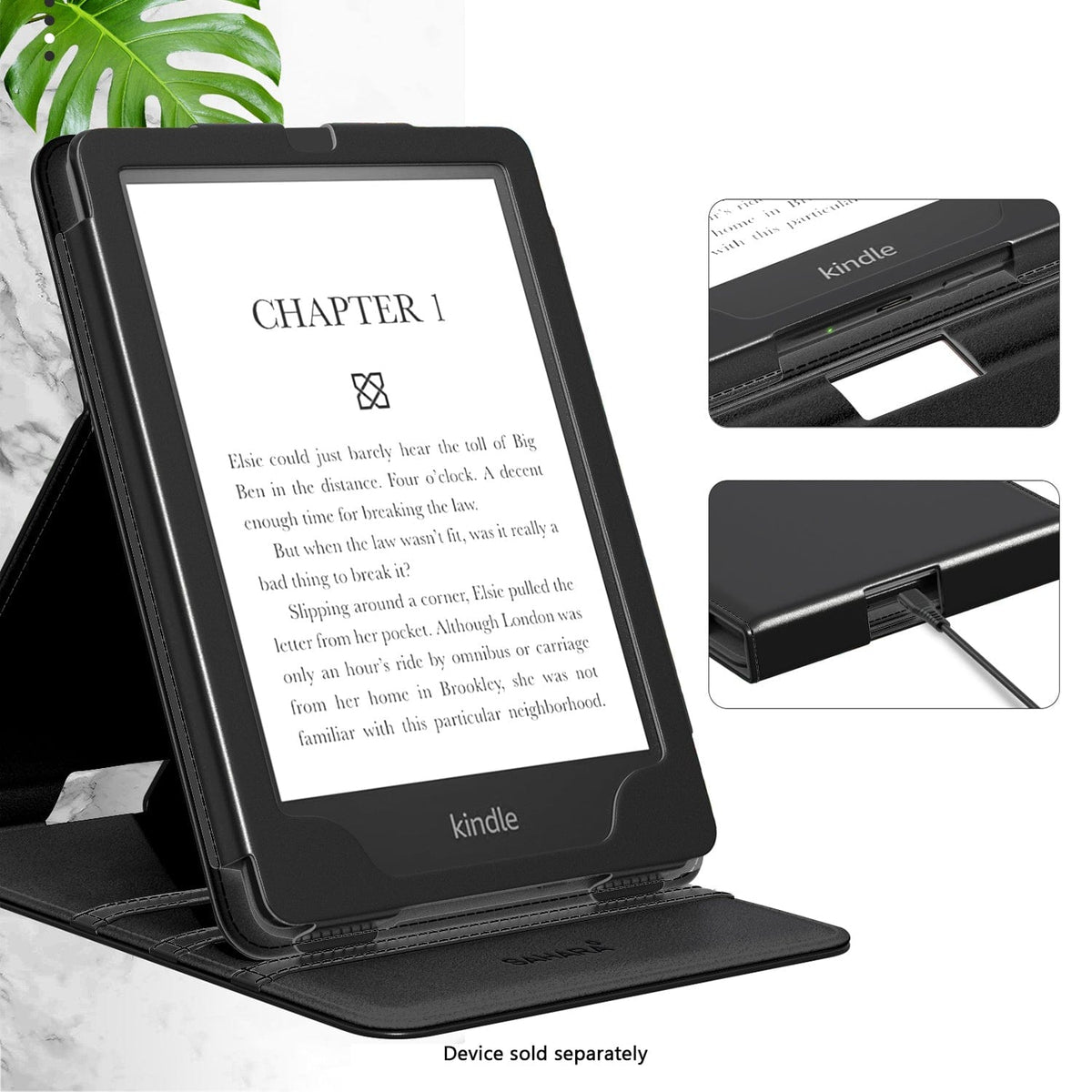 Amazon Kindle Paperwhite (2024) y funda Colorsoft - Folio vertical, soporte | Serie Indy