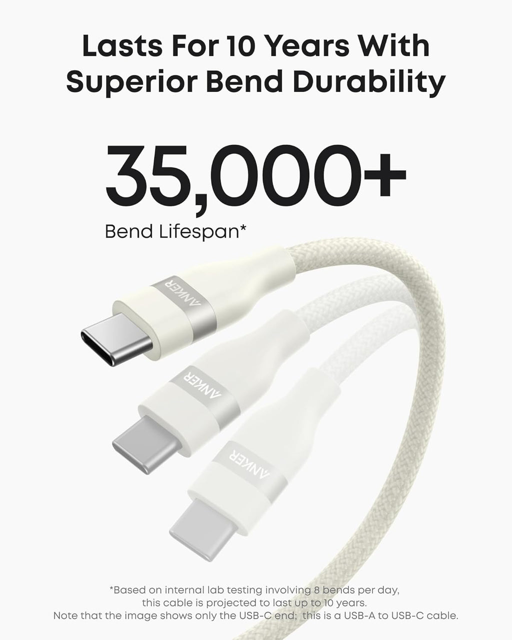 Cable USB-A a USB-C de Anker (0,9 m / 1,8 m, trenzado reciclado)