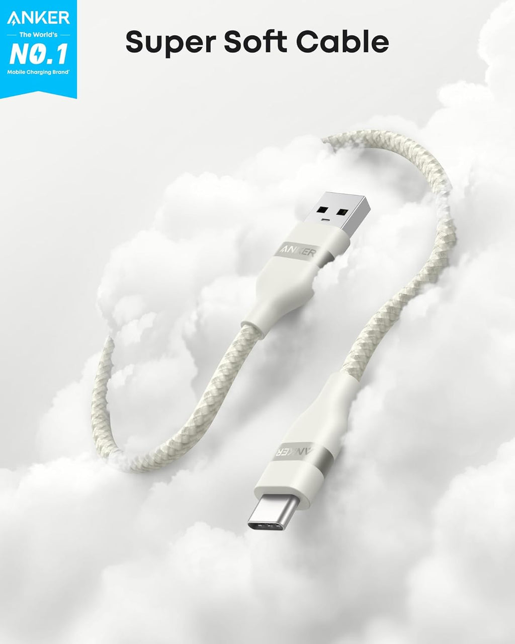 Cable USB-A a USB-C de Anker (0,9 m / 1,8 m, trenzado reciclado)