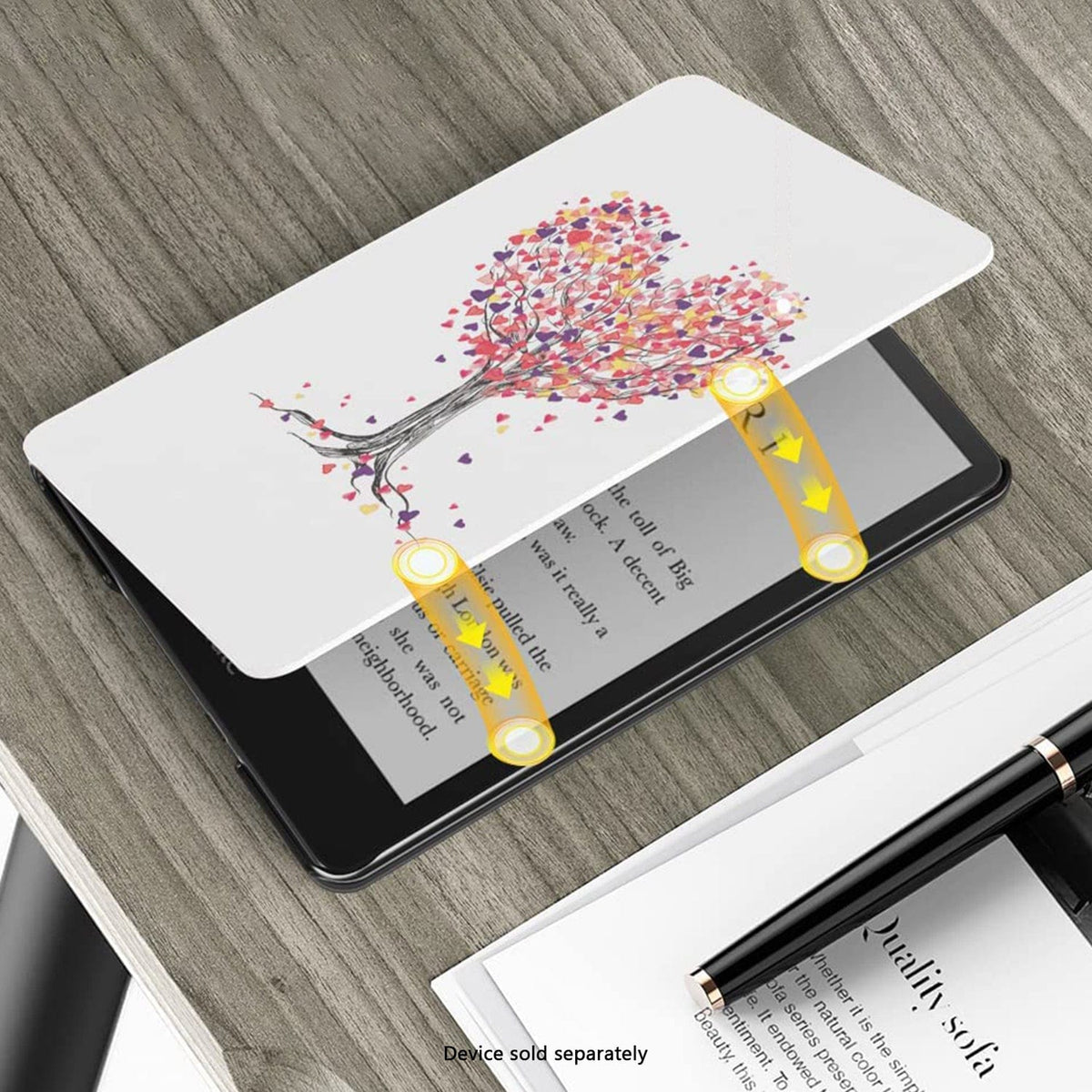 Funda Amazon Kindle (2024) - Tipo libro, Cuero vegano | Serie Indy