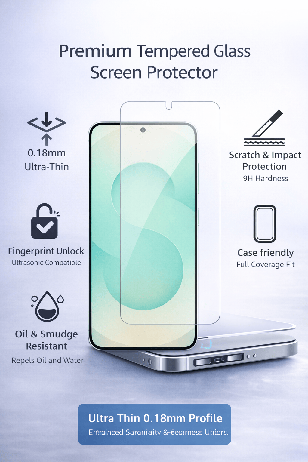 Protector de Pantalla para Samsung Galaxy S26 Ultra - Cristal Templado Ultra Resistente | ZeroDamage