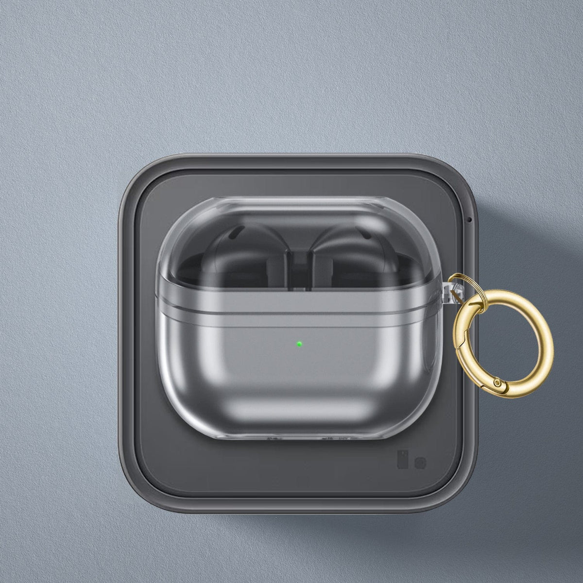 Estuche para Samsung Galaxy Buds3, Buds3 Pro y Buds3 FE - Transparente con mosquetón | Serie Venture