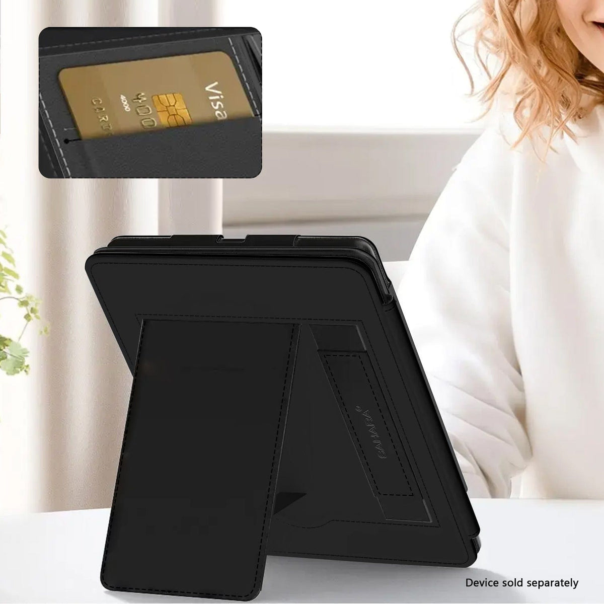 Amazon Kindle Paperwhite (2024) y funda Colorsoft - Folio, correa de mano y soporte | Serie Indy