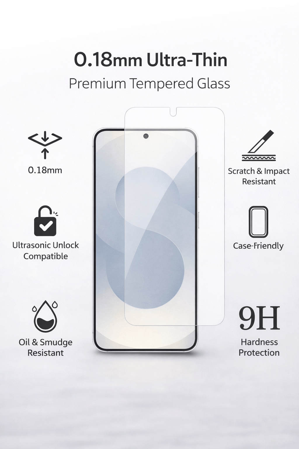 Protector de pantalla Samsung Galaxy S26+ - Vidrio templado ultrarresistente | ZeroDamage