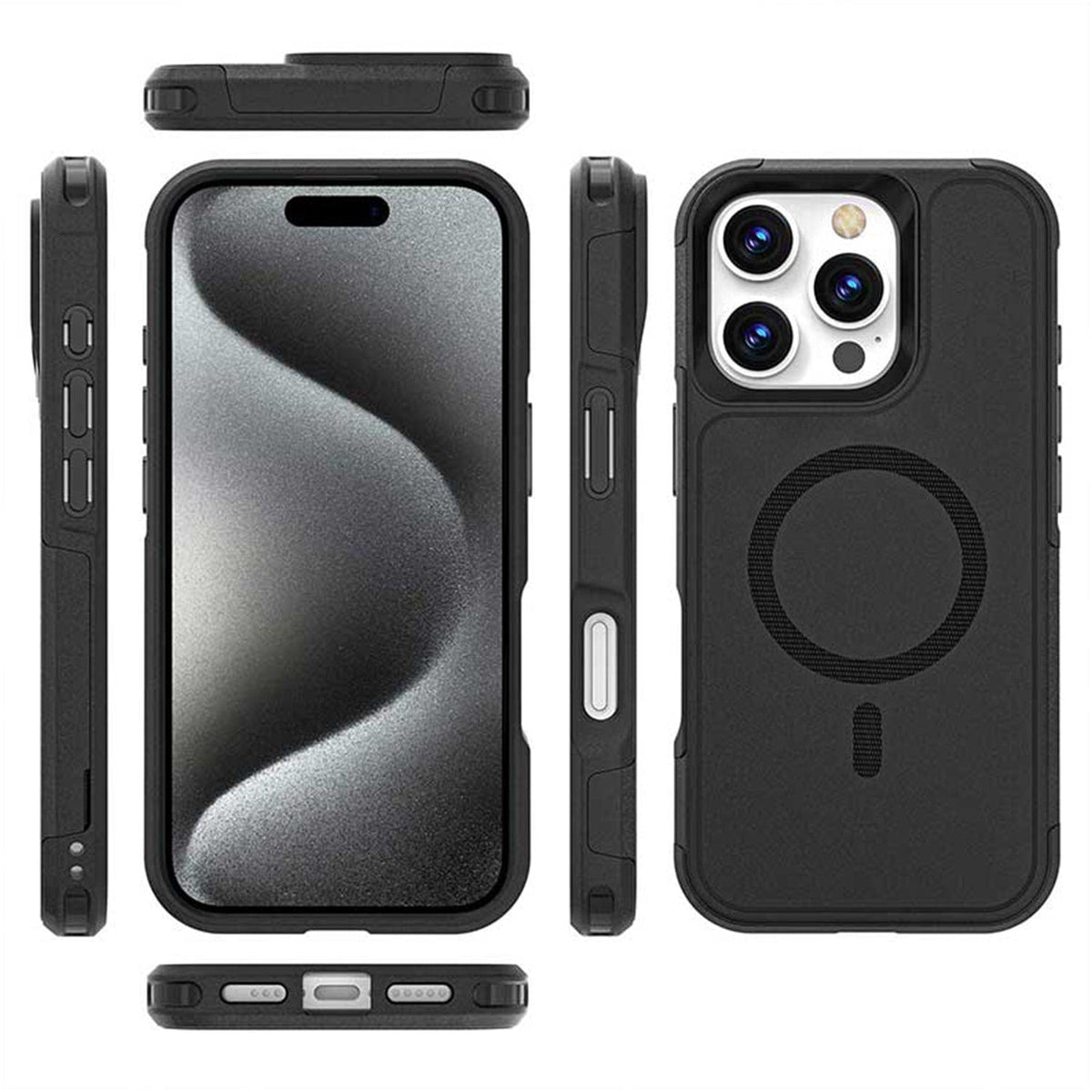 Funda Cartera Resistente para iPhone 16 Pro Max con Soporte - MagSafe, Tarjetero | Serie Raider