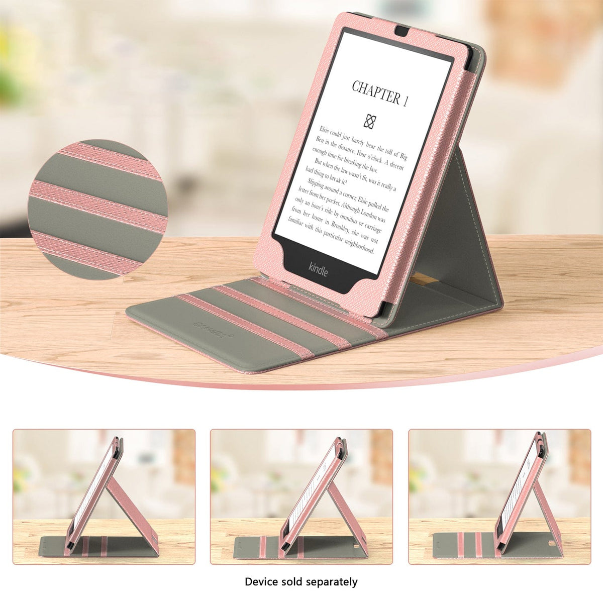 Amazon Kindle Paperwhite (2024) y funda Colorsoft - Folio vertical, soporte | Serie Indy