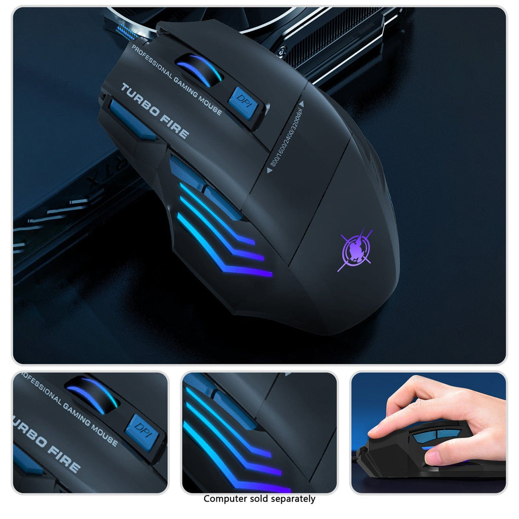 Teclado y ratón combo para juegos con cable - 104 teclas, retroiluminación RGB anti-ghosting
