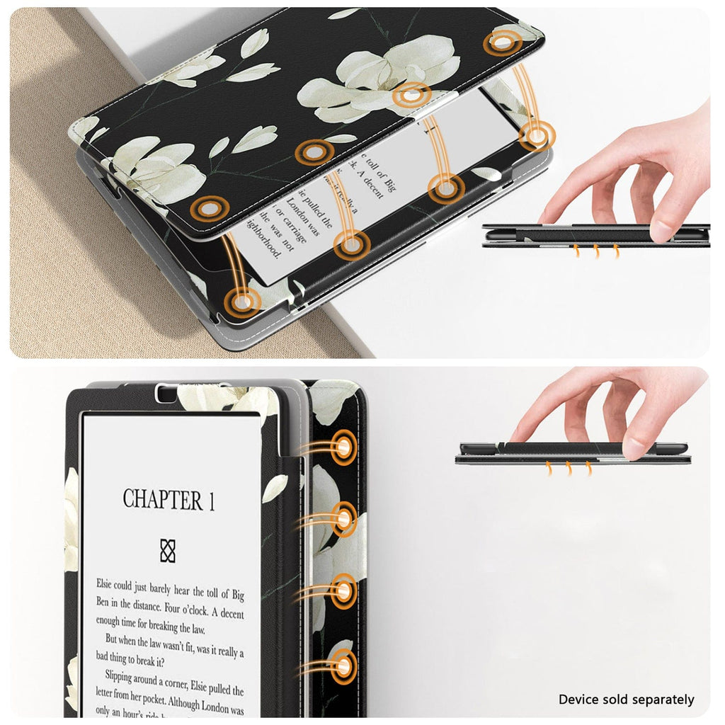 Amazon Kindle Paperwhite (2024) y funda Colorsoft - Folio, correa de mano y soporte | Serie Indy