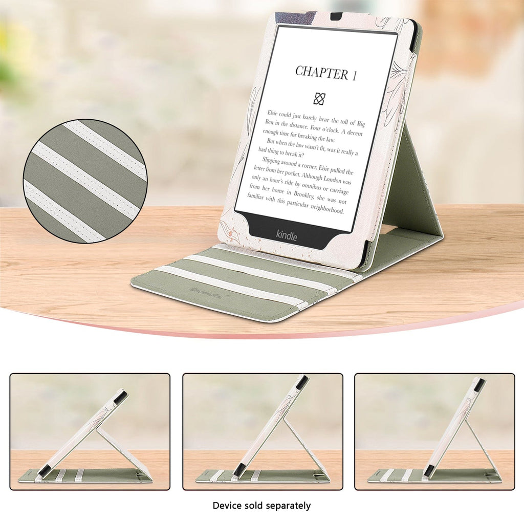 Amazon Kindle Paperwhite (2024) y funda Colorsoft - Folio vertical, soporte | Serie Indy