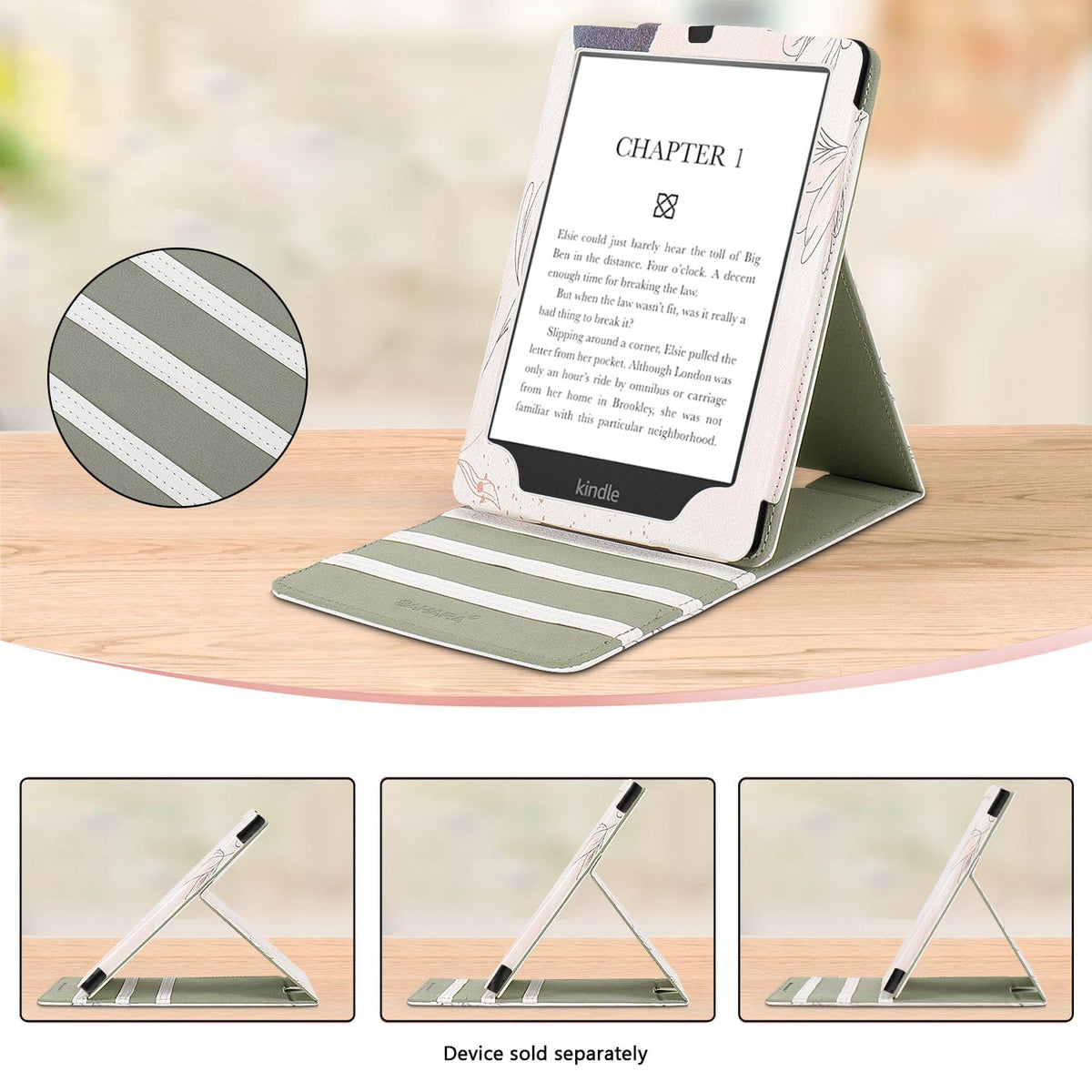 Amazon Kindle Paperwhite (2024) y funda Colorsoft - Folio vertical, soporte | Serie Indy