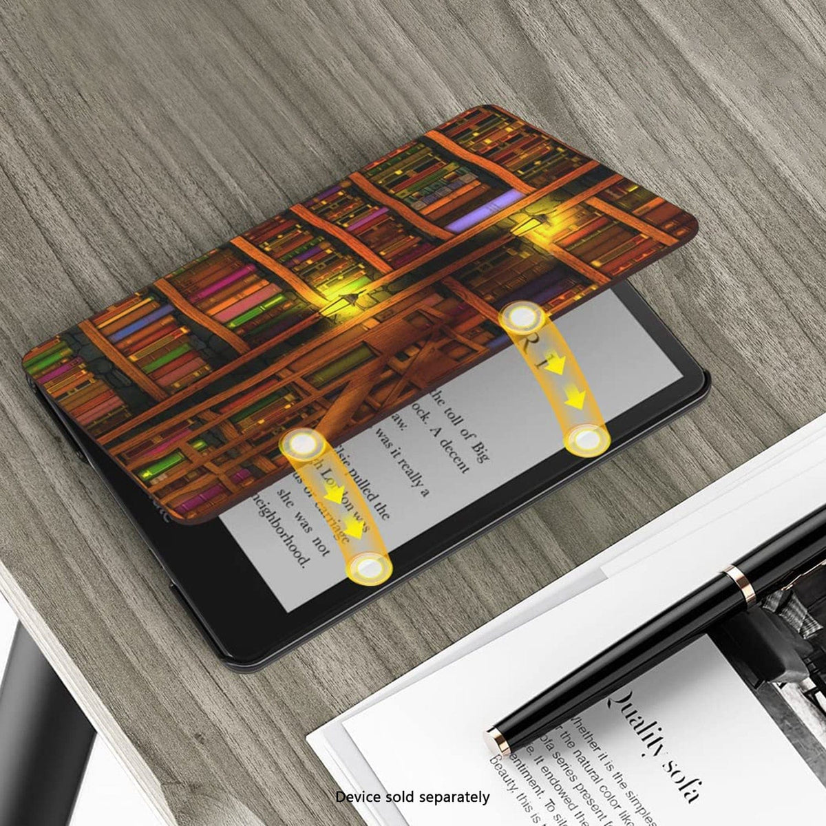 Funda Amazon Kindle (2024) - Tipo libro, Cuero vegano | Serie Indy