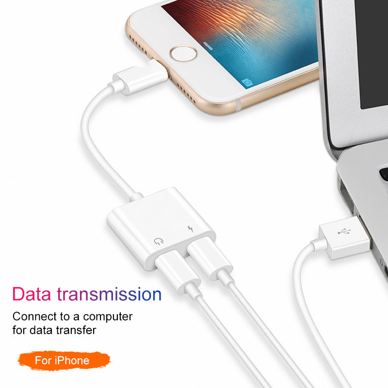 iPhone X 8用デュアルヘッドホンオーディオアダプター充電器ケーブル Lightning変換アダプター iPhone 10充電スプリッター用