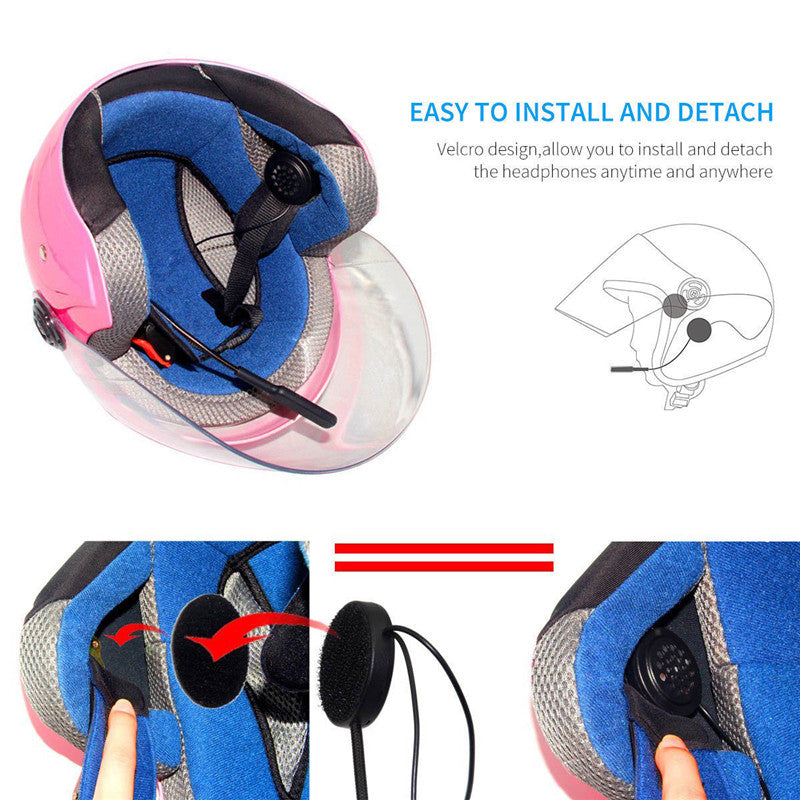 MH01 Auriculares inalámbricos Bluetooth para casco de motocicleta, altavoz estéreo dual, manos libres para MP3, MP4, teléfono