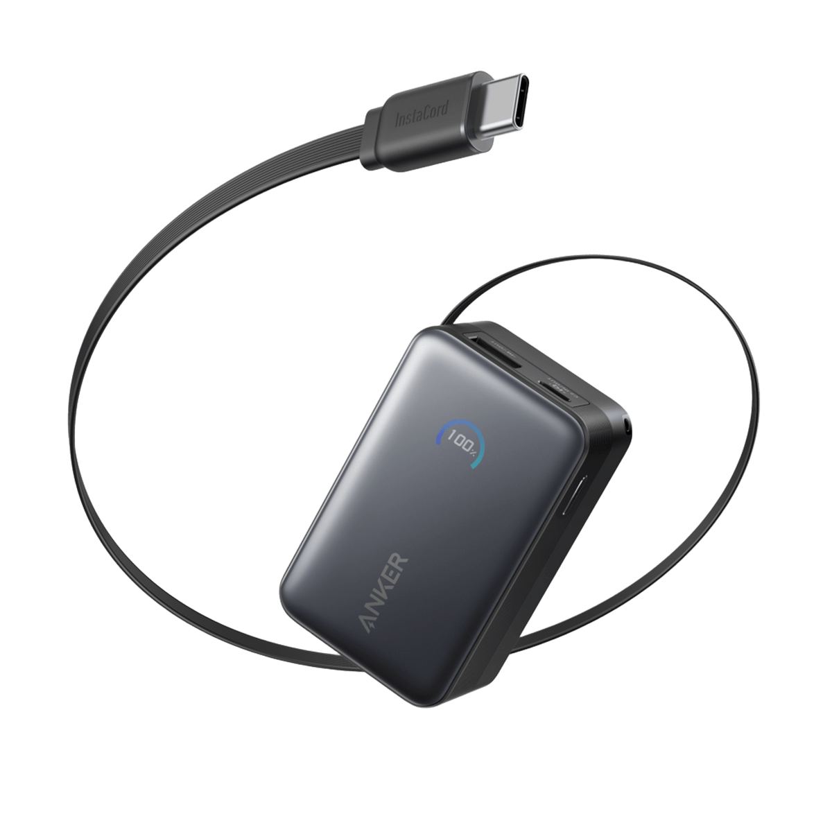 Batería externa Anker Nano (10K, 45W, cable USB-C retráctil integrado)