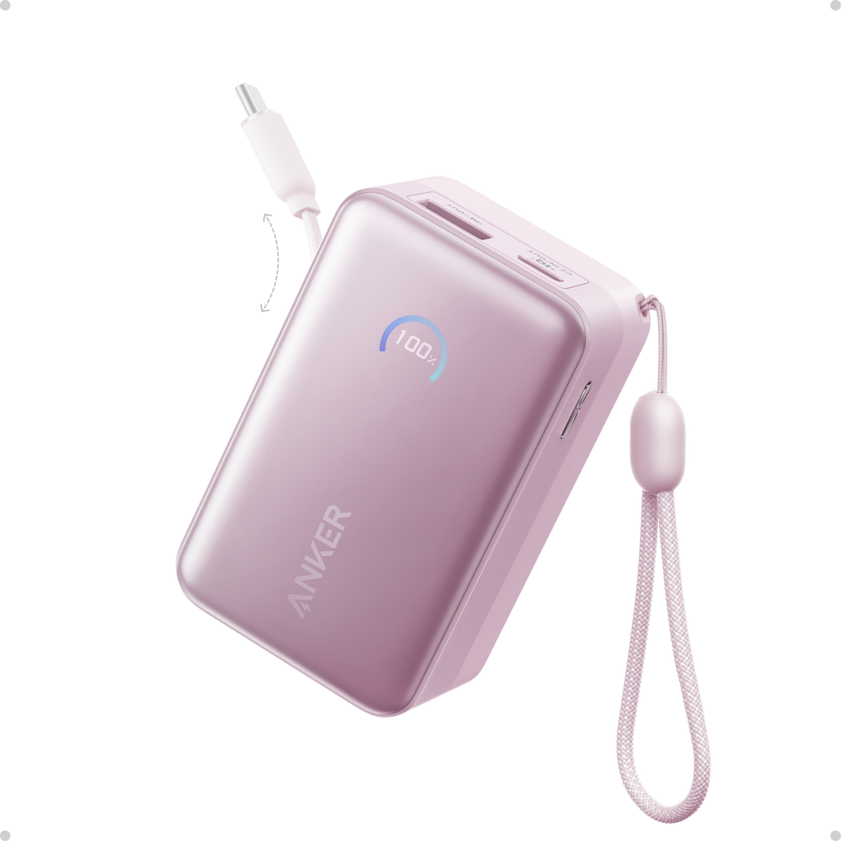 Batería externa Anker Nano (10K, 45W, cable USB-C retráctil integrado)