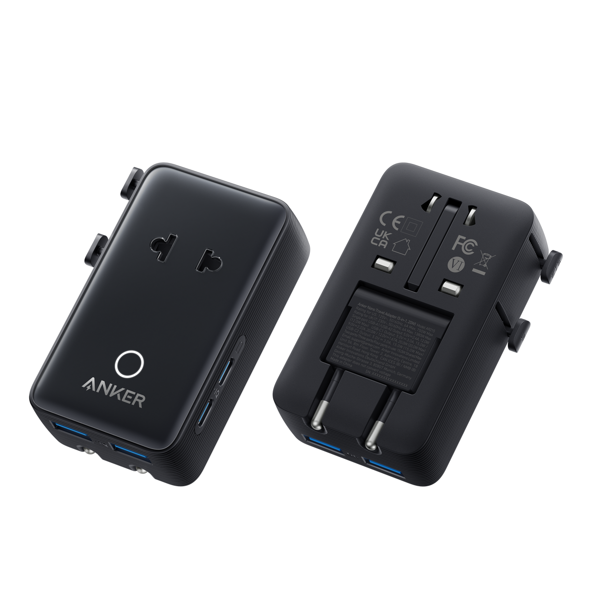 Adaptador de viaje Anker Nano (5 en 1, 20 W, 1 unidad)