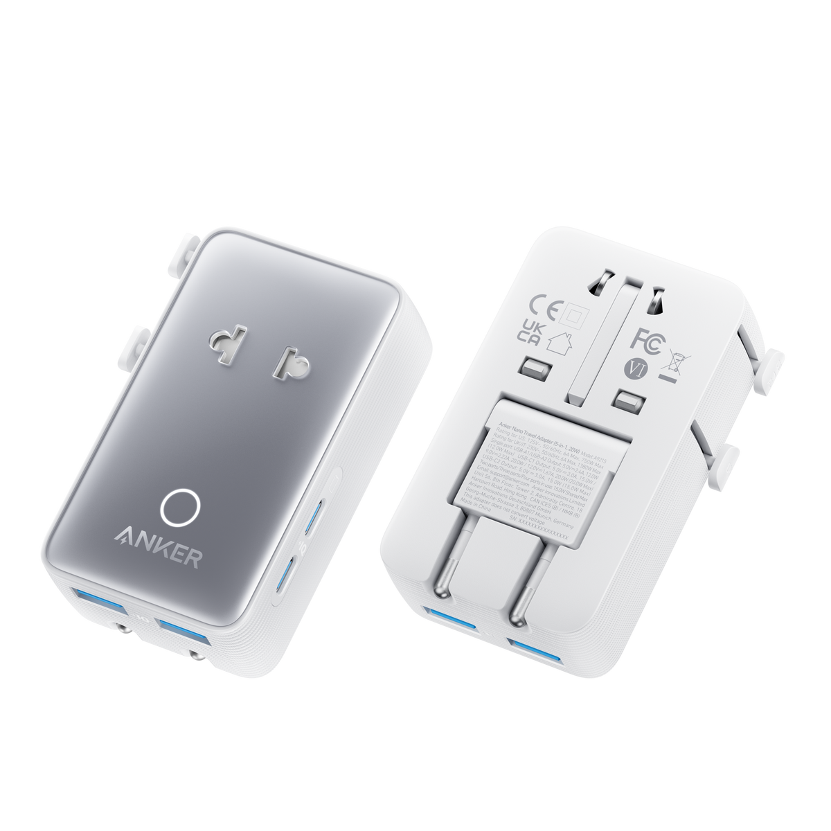 Adaptador de viaje Anker Nano (5 en 1, 20 W, 1 unidad)