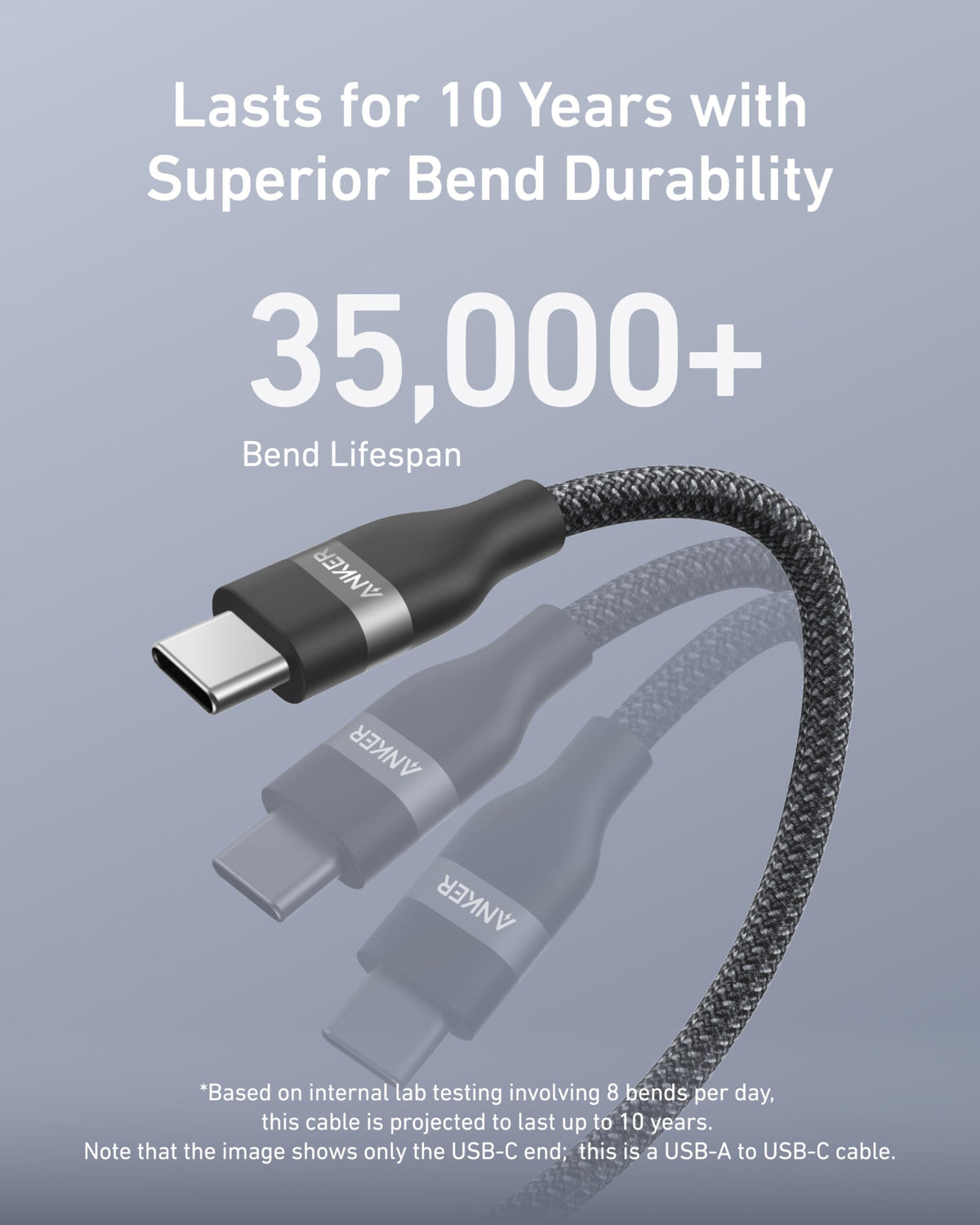 Cable USB-A a USB-C de Anker (0,9 m / 1,8 m, trenzado reciclado)
