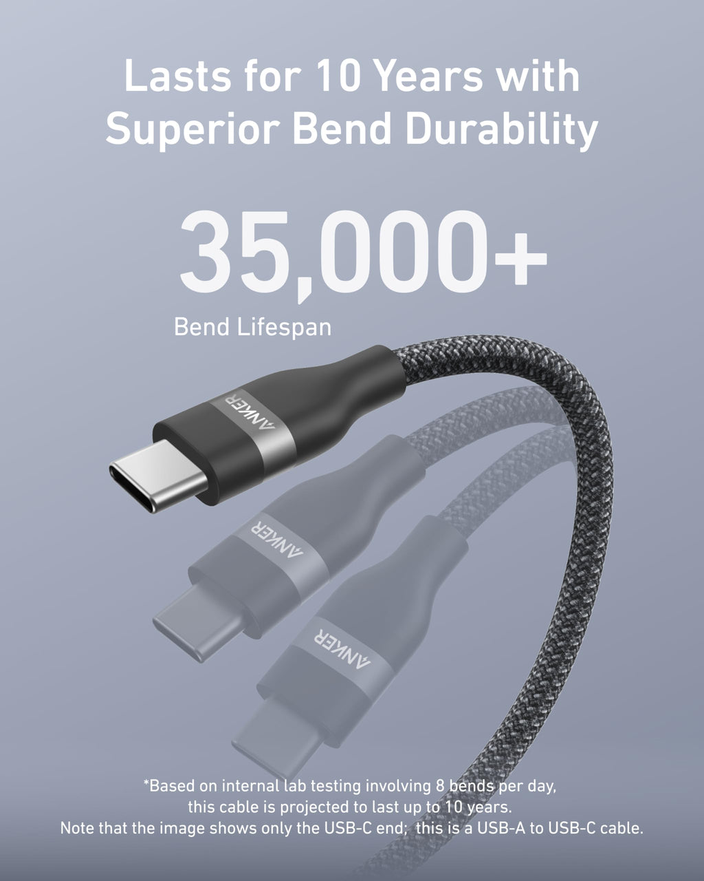 Cable USB-A a USB-C de Anker (0,9 m / 1,8 m, trenzado reciclado)