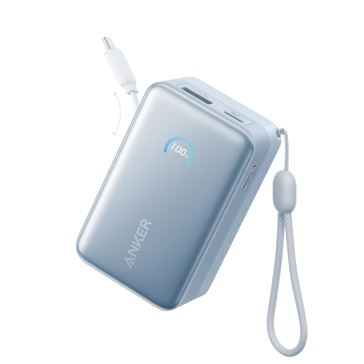 Batería externa Anker Nano (10K, 45W, cable USB-C retráctil integrado)