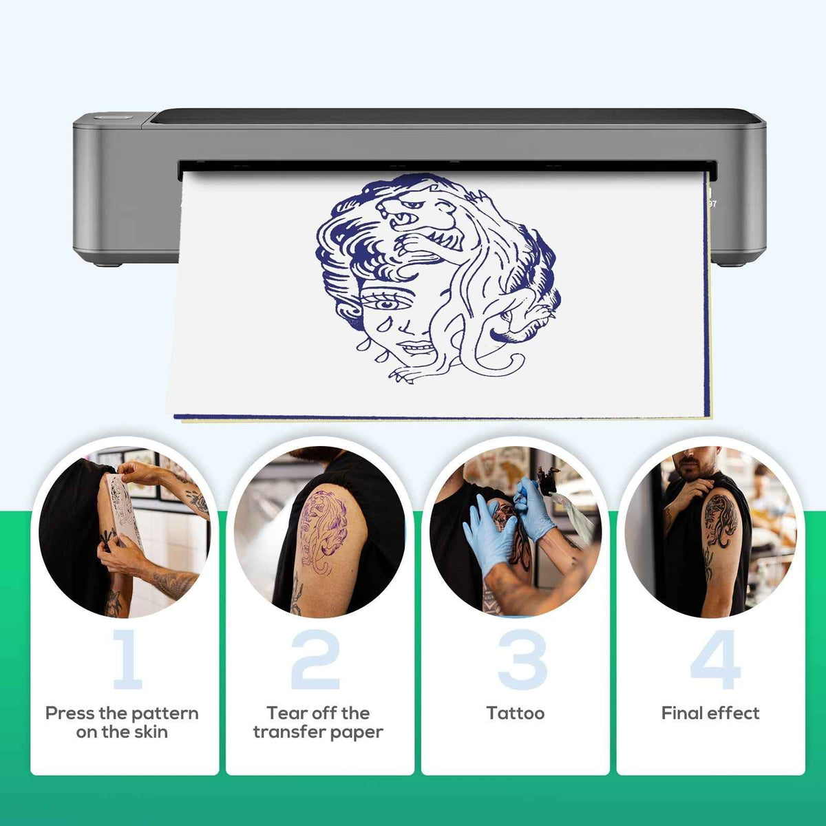 MAST® Upgraded A3 Bluetooth Tattoo Stencil Printer Portable Tattoo Transfer Machine for Large-Scale Tattoo Stencil