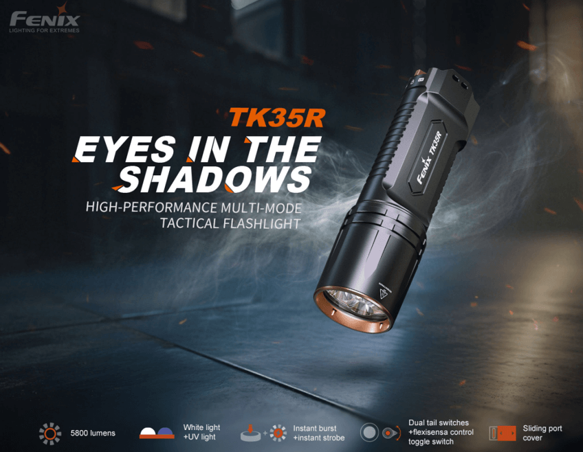 Linterna táctica recargable de alto rendimiento Fenix TK35R