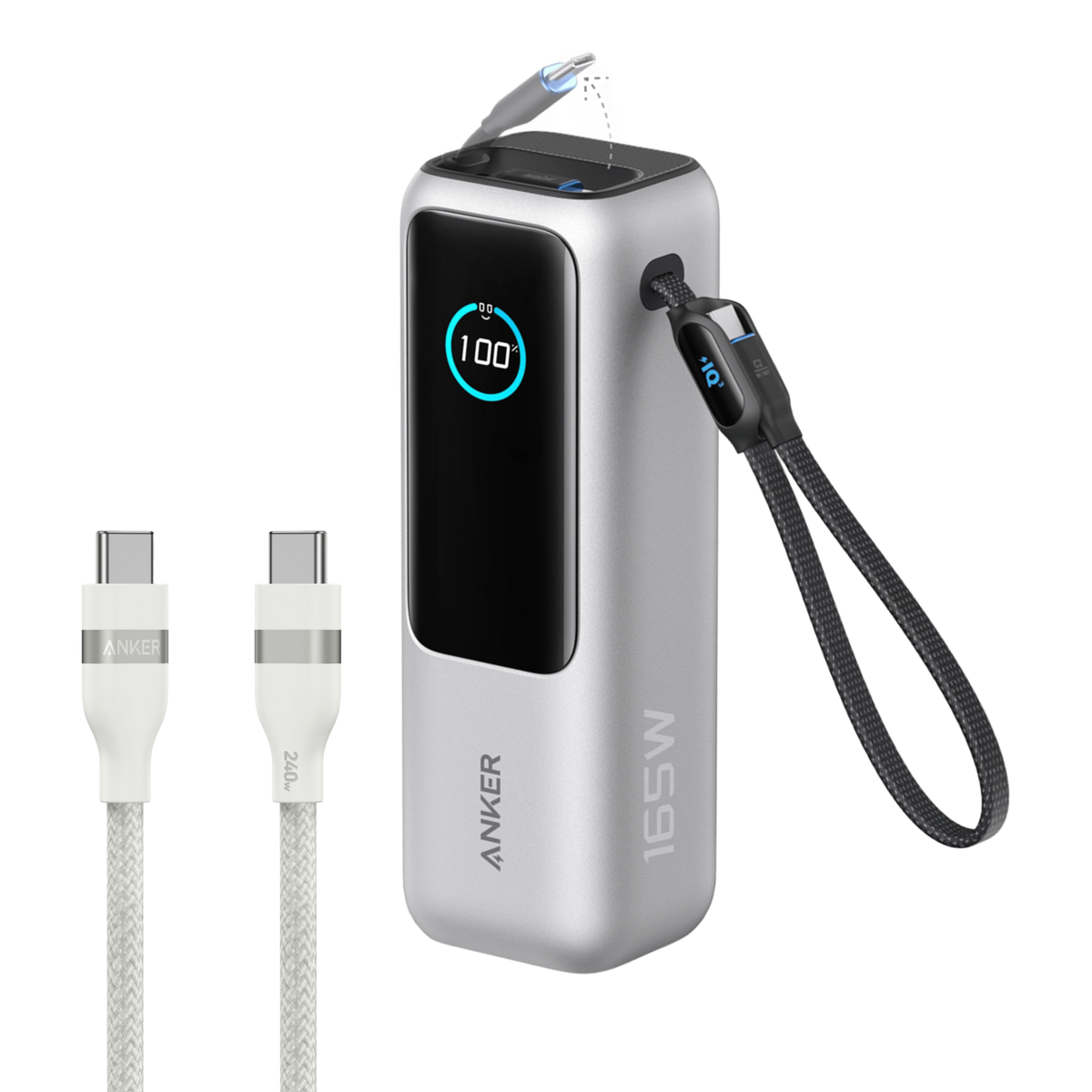 Anker Batería Externa para Portátil (25K, 165W, Cables Integrados y Retráctiles)