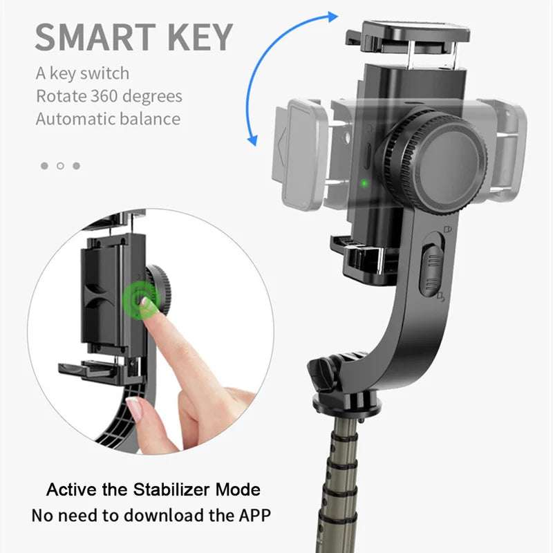 Phone Stabilizer Video Record Universal Handheld Gimbal Smartphone Stabilizers Wireless Bluetooth Selfie Stick Vlog Live Stream