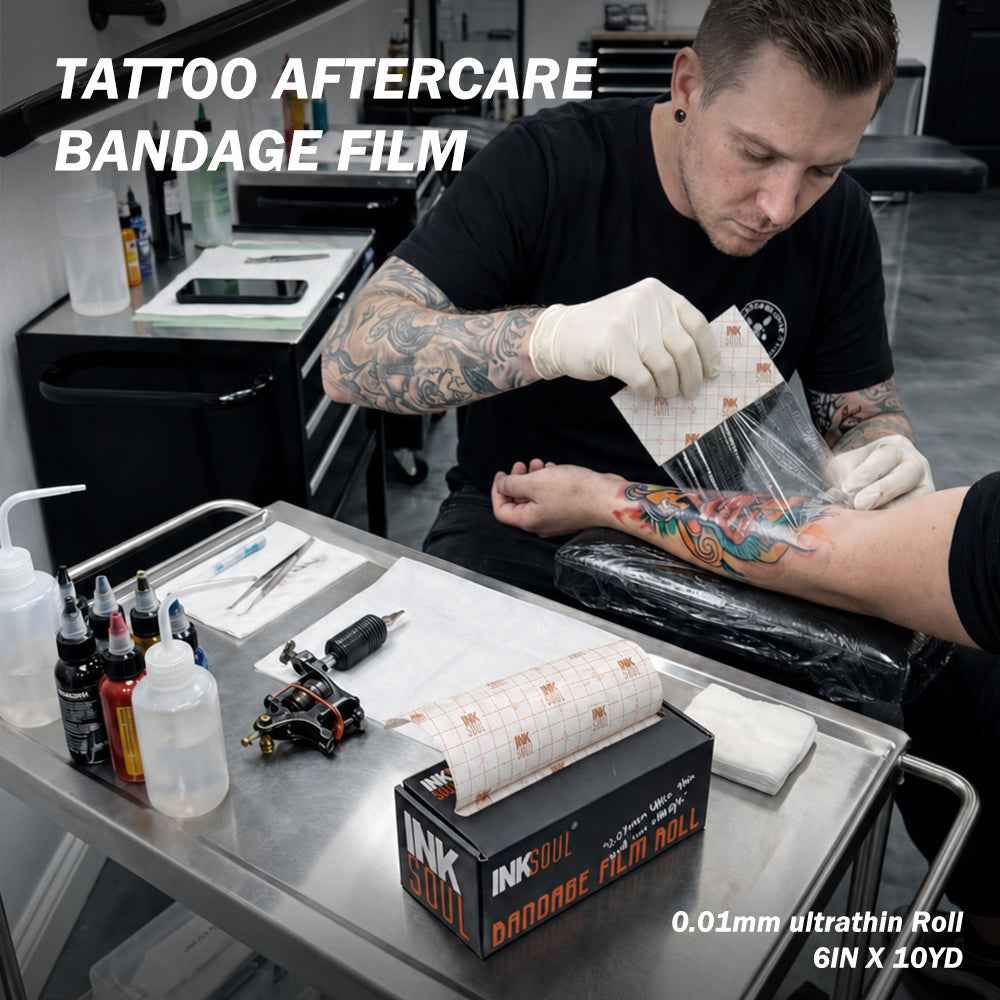 INKSOUL® Tattoo Aftercare Bandage Film 0.01mm ultrathin Roll 6in X 10yd