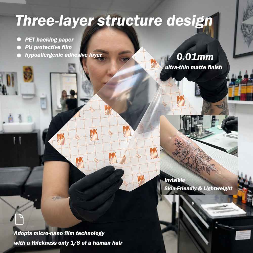 INKSOUL® Tattoo Aftercare Bandage Film 0.01mm ultrathin Roll 6in X 10yd