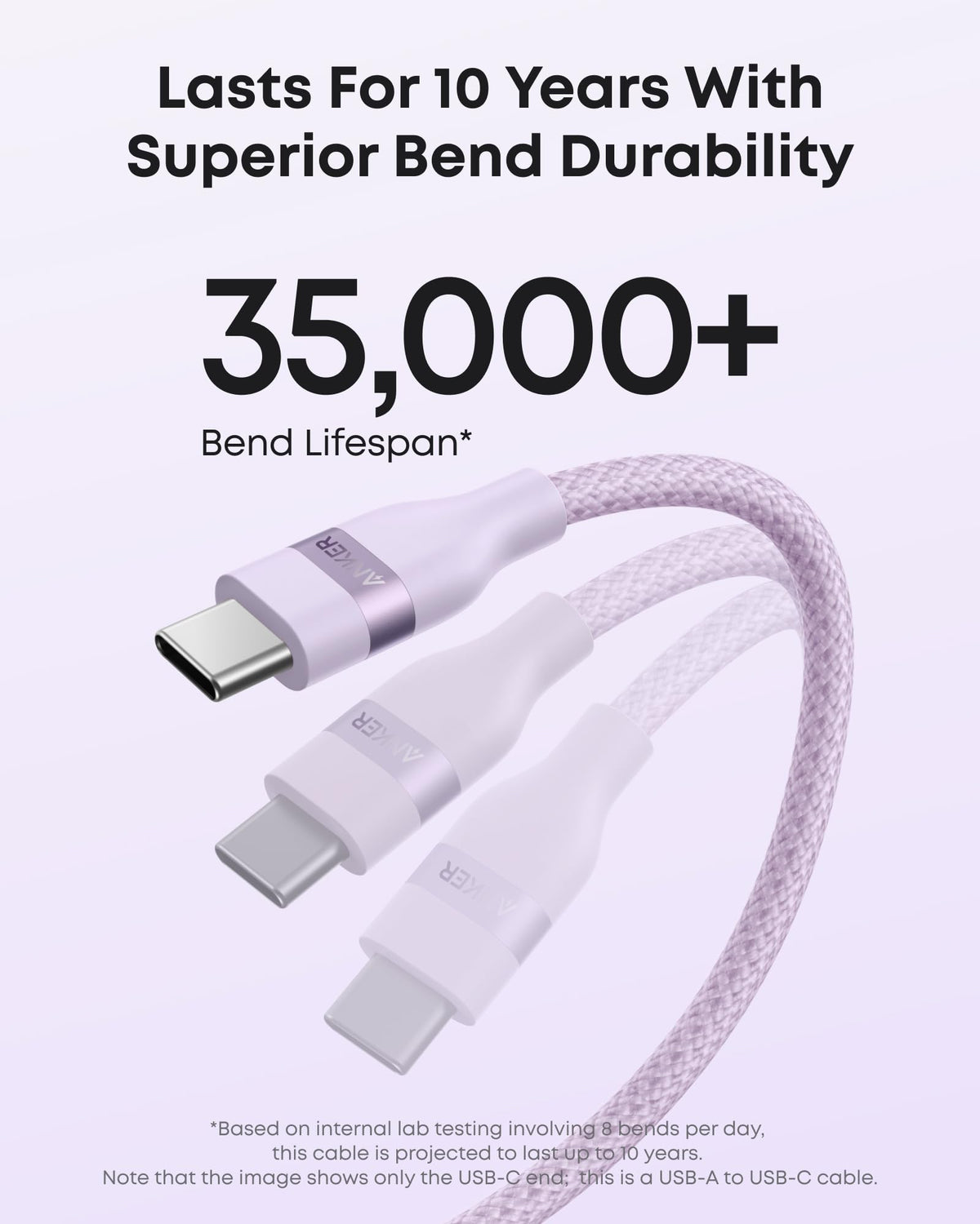Cable USB-A a USB-C de Anker (0,9 m / 1,8 m, trenzado reciclado)
