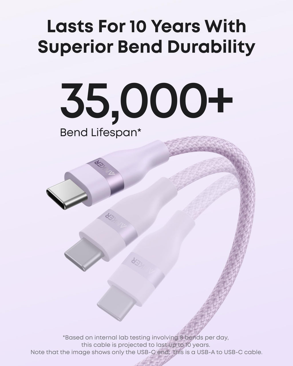 Cable USB-A a USB-C de Anker (0,9 m / 1,8 m, trenzado reciclado)